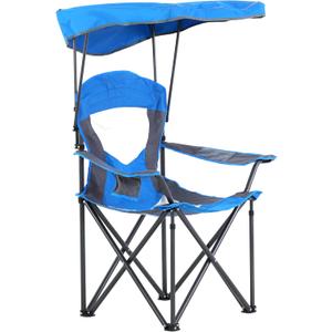 ALPHA CAMP Oversized Camping Chair with Shade Canopy, Folding Lawn Chairs (Single Pack, Royal Blue)
