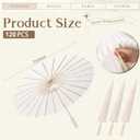 MBJZSL White Paper Umbrellas, 23.6 Inch Paper Parasol Umbrellas Chinese Japanese Style DIY Umbrellas Decorative Vintage Decor for Wedding Props 120pc
