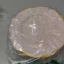 bUCLA 48Pieces Pink Plastic Dessert Plates - 7.5inch Premium Hard Pink with Gold Rim Small Cake/Salad/Appetizer Plates Disposable for Wedding, Party, Shower & Easter