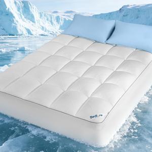 BEDLORE King Cooling Mattress Topper for Hot Sleepers, White