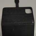 VANAVAGY Compatible for iPhone 14 Plus/15 Plus Wallet Case for Women Men, PU Leather Flip Cover with Wrist Strap for Wireless Charging with RFID Blocking Card Holder Screen Protector,Black