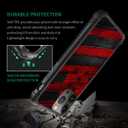 DJSOK iPhone 15 Pro Max Case, Black red Wood Grain American Flag, Bumper, TPU, Anti-Scratch, Reinforced Corners, for Men & Women