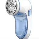 Fabric Shaver, Lint Remover for Clothes, Effectively and Quickly Remove Pills, Sweater Shaver with Stainless Steel 3-Leaf Blades and Safety Lock Protection.(Blue & White)