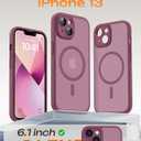 TOCOL for Phone 13 Case, Compatible with Magsafe Charger, Full Camera Protection, Drop Protection, Translucent Matte Phone Case for iPhone 13 6.1 inch (Plum)