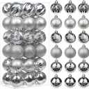 2.36" Christmas Ball Ornaments 36 Pcs Christmas Tree Decorations Set Shatterproof Silver Small Christmas Ornaments Balls with Hanging Loop for Holiday Party Wreath Xmas Tree Decor