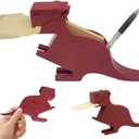 Dinosaur Sticky Note Holder - Post Notes Dispenser with Pen Storage | Fun Desk Accessory for Office School | Reusable Decorative Organizer Gift (Red)