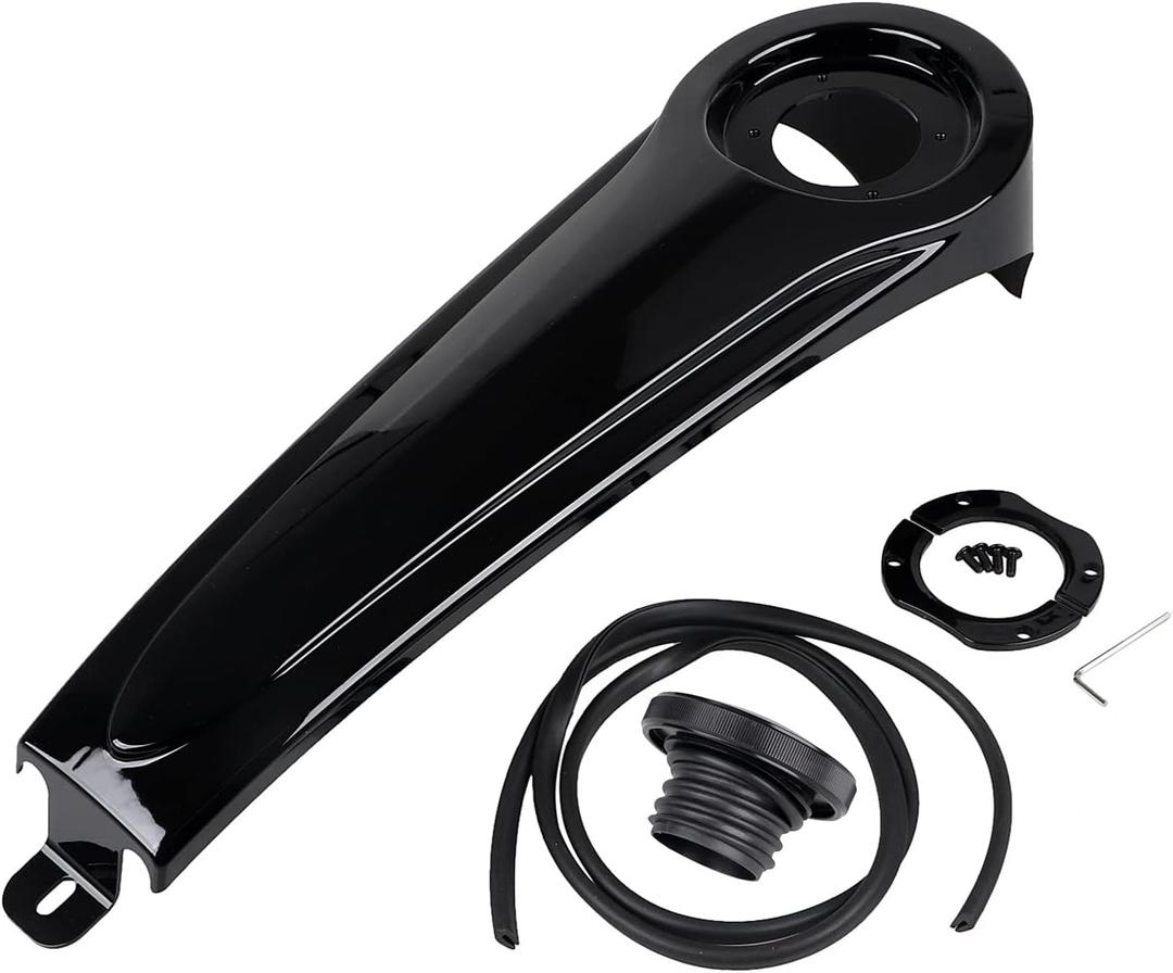 Gloss Black Stretched Panel Dash Oil Fuel Console with Gas Tank Cap Cover For Harley Touring FLHT FLHX 1986-2007
