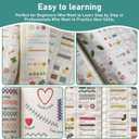 2 x New Embroidery Stitch Book Kit for Adults & DIY Craft Lovers,Portable Embroidery Kit for Beginners Enthusiasts,Includes Guide to 106 Patterns with Tools & Tutorials and 86-Piece Sewing Tool Kit(1 Set)