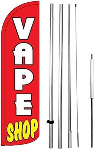 Vape Shop Windless Feather Swooper Flag Kit Banner Sign rq-h