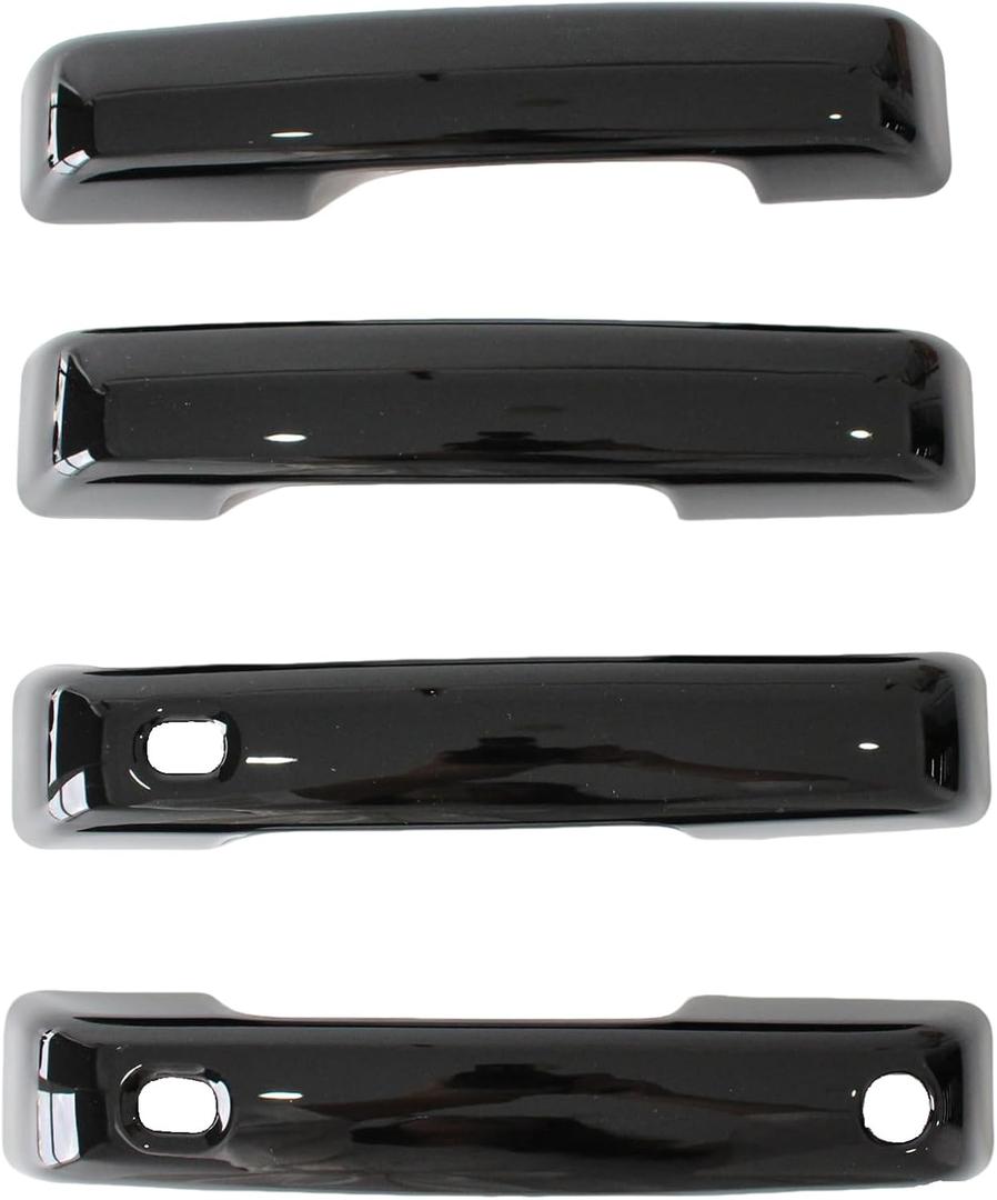 AUCERAMIC Gloss Black Exterior Door Handle Covers Trim Fit for Ford F-150 2021-2025, for Ford F-250/F-350 Super Duty 2023-2025 (with Smart Keyhole)