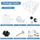 BRIAN & DANY Dog Playpen, Portable Plastic Pet Playpen, Clear Dog Play Pen Acrylic Rabbit Playpen Indoor, 12 Panels Puppy Fence and Guinea Pig for Small Animals- 28 X 20 Inch