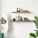 WELLAND 12" Deep Wall Shelves, Floating Wall Shelf Large Floating Shelves, 35.43" L x 11.81" D x 2" T, Deeper Than Others, Retro