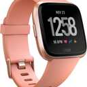 Fitbit Versa Smart Watch, Peach/Rose Gold Aluminum, One Size (S & L Bands Included)