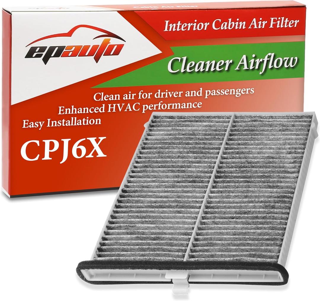 EPAuto CPJ6X (KD45-61-J6X) Cabin Air Filter includes Activated Carbon Replacement for Mazda 3 (2014-2018), Mazda 6 (2014-2021), CX-5 (2013-2025)