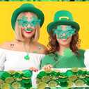 166 PCS St. Patrick's Day Accessories Party Decorations, Tattoo Stickers, Shamrock Glasses, Mustaches and Coins, Irish St. Patrick's Day Green Party Favors
