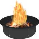 Koutemie Outdoor Fire Pit Ring Liner 35-Inch Outer/31-Inch Inner Diameter, Heavy Duty Solid Metal Steel Round Firepit Rim Insert for Outside DIY Campfire Ring Above or In-Ground, Black