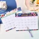 2 x Magnetic Calendar for Fridge - Magnetic Calendar 2026, Jan.2026 - Dec.2026, 8"  10", 2026 Calendar, Tear-off Pad, Blocks with Julian Dates - Floral