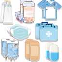 13 Pack Mini Funny Nurse Sticky Notes Nursing Student Essentials School Gifts Stationary Sticky Notes Booklet Self Stick Pads for Hospital School Supplies