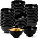 Tioncy 50 Pcs Bowls Set Unbreakable Dessert Soup Salad Bowls for Pasta Cereal Soup Dishwasher Safe (10 oz,Black)