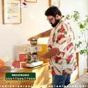 BRISIRA Big and Tall Christmas Shirts for Men Santa Hawaiian Vacation Short Sleeve Button Down Holiday Shirt Lightweight (6X-Large, White-vintage Christmas Hat)