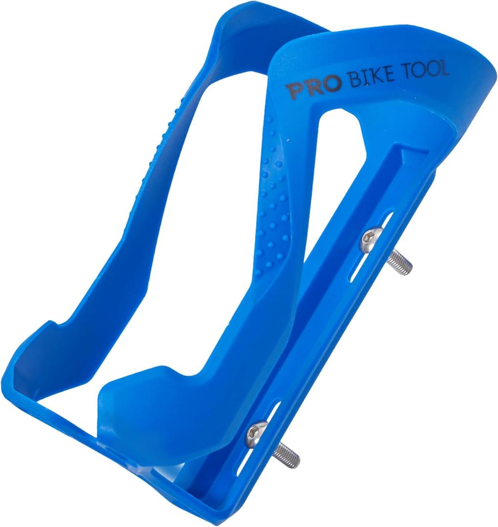 Pro-Bike Tool Bike Water Bottle Cage - Nylon & Glass Fiber - Lightweight 46g - Secure Retention - Fits 20-32 oz Bottle - Quick Install with Stainless Steel Bolts - Blue - Road & Mountain Bikes