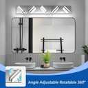 IZORRO LED Modern Bathroom Lights Fixtures(5 - Light,Dimmable,360Rotate),Chrome Acrylic Wall Lighting,Vanity Lights for Bathroom Over Mirror - 6000k 30In No Assembly Required