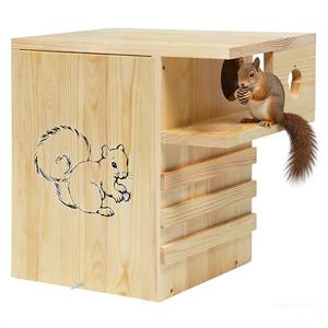 Large Squirrel House for Outside, INRLKIT Large Squirrel Nesting Box for Outside with Exterior Porch