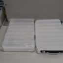 Double-Sided Fishing Lure Hook Tackle Box Visible Hard Plastic Clear Fishing Lure Bait Squid Jig Minnows Hooks Accessory Storage Case Container (Clear-14 Slots 2Pcs)