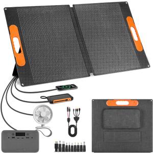 100w Solar Panel Portable Solar Panels for Camping QC3.0 12v Dustproof Waterproof A+ Single-Crystal Silicon High Efficiency IP67