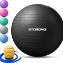 Anti-Burst Pregnancy Exercise Ball  High Weight Capacity Stability Ball for Yoga, Pilates & Labor Support, Eco-Friendly PVC Fitness Ball for Moms, Includes Pump (45cm-95cm) (45cm/17.7", Black)