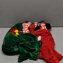 Hillban Mens Christmas Elf Costume Adult Elf Costume Christmas Santa Helper Cosplay Suit with Hat Striped Socks (Medium, Red and Green)