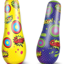 2 Pack Inflatable Bopper, 47 Inches Kids Punching Bag with Bounce-Back Action, Inflatable Punching Bag for Kids Presents