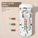 Daviky Pill Cutter Splitter for Small & Tiny Pills, Dual Safety Blades, Adjustable Centering Slot, Precise 1/2 1/3 1/4 Tablet Cutter, Built-in Storage, Portable & Senior-Friendly