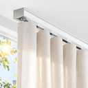 TEAKMAMA Aluminum Ceiling Curtain Track with Roller Hooks, White, 9ft-12ft
Heavy Duty Curtain Rail Set for Curtains, Drapes, Ceiling/Wall Mounted for Room Divider, Bedroom, Living Room, Glass Door