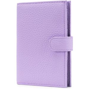 RFID Passport Holder Travel Wallet for Women, Leather Passport Cover Wallet with Card Holders SIM Slots,Zippered Coins Pocket and Cash Slot Slim Compact Travel Wallet (Taro Purple)