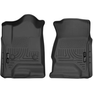 Husky Liners Weatherbeater Floor Mats | Fits Various 2014-2020 Chevrolet Silverado, GMC Sierra, Cadillac Escalade & ESV, Yukon & XL, Suburban, Tahoe (See Description) | Front Row, 2-pc Black - 18231