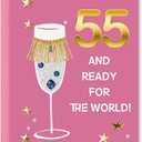 OJsensai 55th Birthday Card for Women Grandma，5x7inch with Pink Envelope, 8 x 5.3 inches