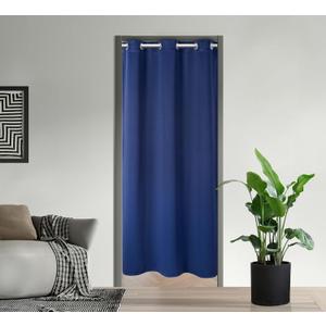 PI Blackout Curtains, Room Darkening Privacy Treatment, Room Divider Closet Curtain for Front Door/Sliding Door/Closet/Patio (Navy, W34XL80)