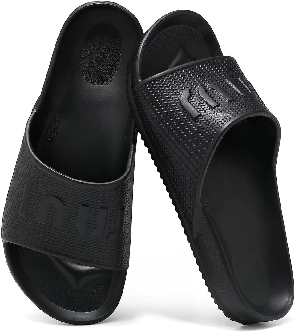 Arch Support Slides Comfortable Beach Pool Slippers, Lightweight Indoor Outdoor Slide Shower Bathroom Sandals Quick Drying