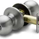 Copper Creek Privacy Interior Door Knob – ANSI Grade-3 Certified, Modern Heavy Duty Handle, Easy Install and Reversible for Bedroom, Bathroom & Closets – Satin Stainless (1 Pack)