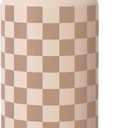 Checkerboard Water Bottle 32oz Stainless Steel with Lid & Straw, Beige Checker Insulated Bottles for Women Girls, Gift Idea for Christmas Birthday