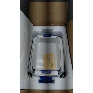 Culivora Casserole Dishes for Oven: Ceramic Rectangular Baking Dish, 14.5''/13''/10.5'' Lasagna Pans, Bakeware Sets for Cooking, Kitchen, Cake Dinner, Banquet and Daily Use, Blue