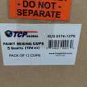 Custom Shop Paint Mixing Cups, 5-Quart (12 Pack) - Plastic Measuring Cups for Liquids, Automotive Painting, Epoxy Resin, Acrylic Arts, Crafts, Disposable or Reusable, Graduated, Mixing Ratios, 12 Count