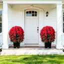 Artificial Geraniums Flowers Faux Plants for Outdoors Outside Spring Decor, 2 PCS UV Resistant Fake Silk Hanging Flowers Long Trailing Vines Look Real for Outdoor Planters Patio Porch Garden, Fuchsia