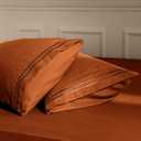 Aormenzy Microfiber Pillow Cases - King Size Set of 4-1800 Thread Count Ultra Soft Rust Pillowcases - Wrinkle Resistant Pillow Covers with Envelope Closure - 20" x 40"