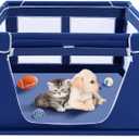 Puppy PlayPen 42  42 Inch, Dog Playpen with Gate for Puppies, Small and Medium Dogs, Pet PlayPen with Roof for Outdoors & Indoors, Tear Resistant Fabric, Safe and Sturdy Dog Fence.