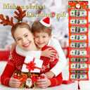 4 x Christmas Cash Gift Envelopes,Cash Gift Card Holders Xmas With 10 Slots, Christmas Money Holder for Men Women Girl Boy,Surprise Money Envelopes (Red)