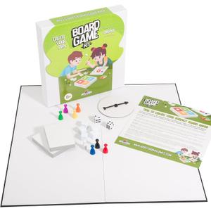 Create Your Own Board Game Set  DIY Kit with Blank Game Board, Game Pieces, Blank Cards, Dice, Spinner  Build Your Own Game Kit