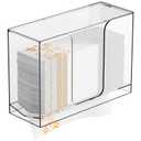 Cq Acrylic Wall Mount Multifold Paper Towel Dispenser & Box for Bathroom,Home -10.2x3.7x7.1 Inch - Clear Commercial Paper Towel Holder for Folded,Z Fold,C Fold,Trifold,Napkin,Hand Paper Towel