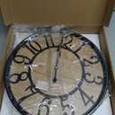 Maxstar Wall Clock for Living Room,Silent Rustic Farmhouse with Arabic Numeral, Battery Operated Wall Clocks Decorative for Bedroom Office Home Decor 16inch Black